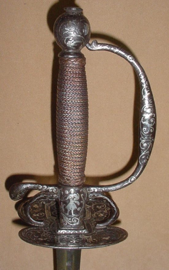 ﻿Chiseled and Silver Inlayed Smallsword, ca. 1680 - Image 2