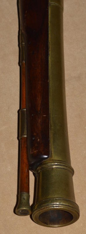 Massive Engraved British Brass Barreled Flintlock Blunderbuss