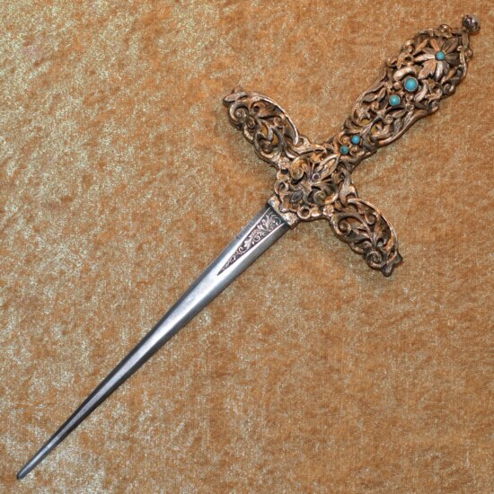 ﻿Magnificent Jeweled Medici Dagger, ca. 1840 - Image 2