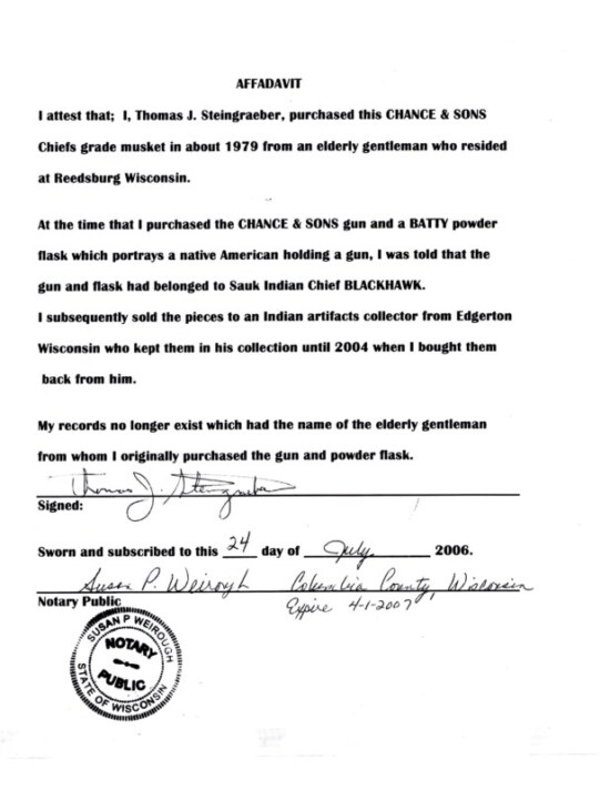 ﻿Rare Chief’s Grade Presentation Fowler Attributed to Sauk Chief Blackhawk - Image 22