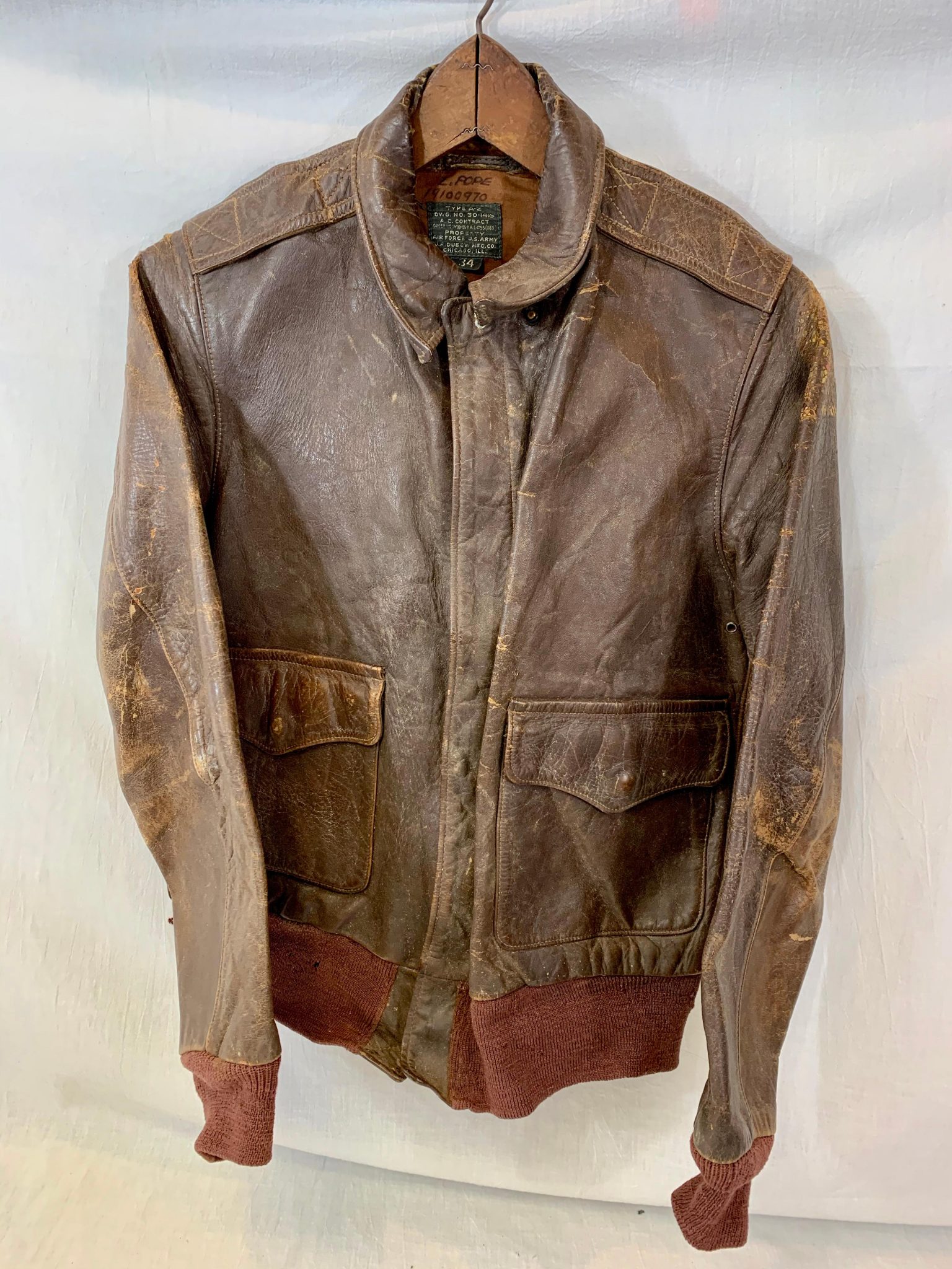 ﻿Historic Identified WWII Painted Leather A-2 Bomber Jacket Display ...