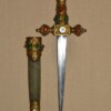 ﻿Lovely 19th C Jeweled European Gothic Revival Dagger