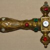 ﻿Lovely 19th C Jeweled European Gothic Revival Dagger - Image 4