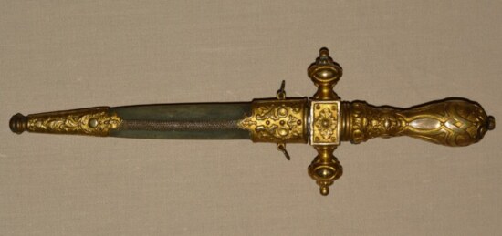 ﻿Lovely 19th C Jeweled European Gothic Revival Dagger - Image 3