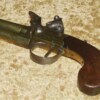 ﻿Fine Pair of Brass Frame Over and Under Tap Action Flintlock Pistols, ca. 1800 - Image 4
