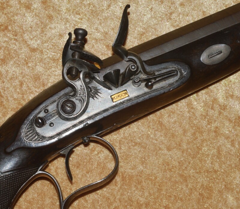 Cased Pair Flintlock Dueling Pistols & Accessories .54-.58 Caliber