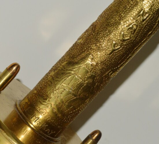 ﻿Signed and Dated WWII US Navy Trench Art Lamp - Image 4
