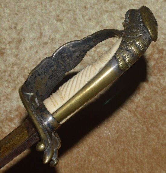 ﻿Exceptional US Eagle Head Mounted Artillery Officer’s Saber, ca. 1810-20 - Image 6