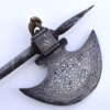 ﻿Silver Damascened Combination Indo-Persian Battle Axe/Stiletto, 19th C - Image 4
