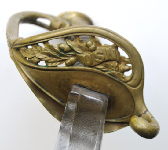 ﻿Historic Civil War Inscribed US M1852 Naval Officer’s Sword - Image 5