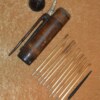 ﻿Scarce 19th/early 20th C Dayak Headhunter's Blowgun Quiver & Darts