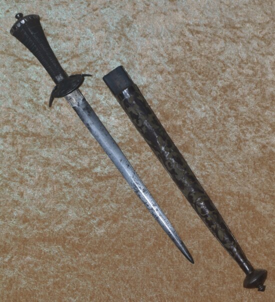 Late 16th C Landsknecht Dagger and Scabbard, Probably German