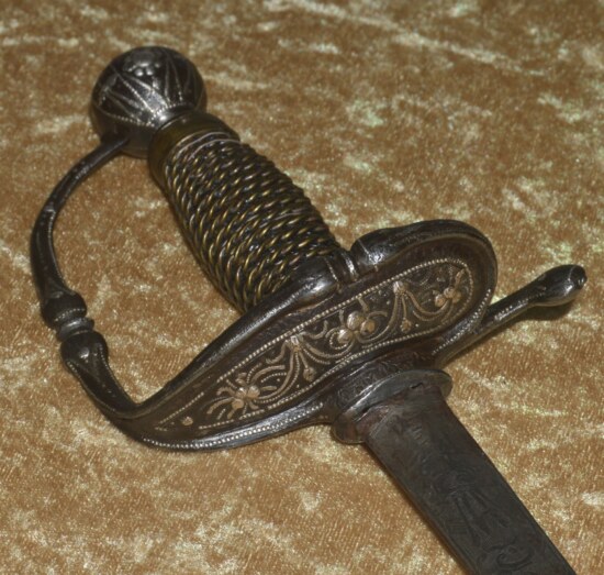 Silver Inlaid Transitional Rapier/Smallsword, ca. 1700 - Image 3