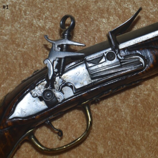 Pair of Italian Roman Lock Pistols, ca. 1700 - Image 3