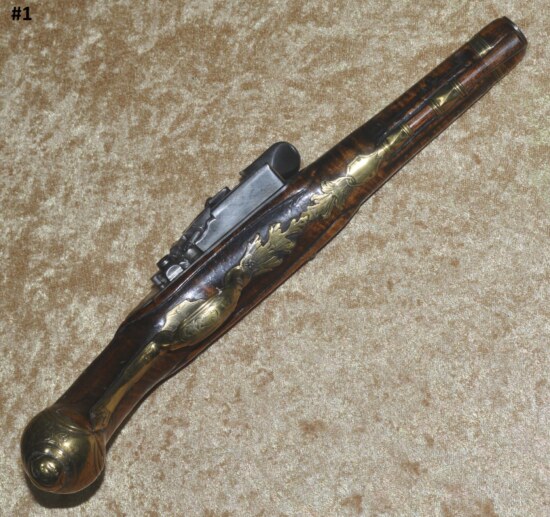 Pair of Italian Roman Lock Pistols, ca. 1700 - Image 4