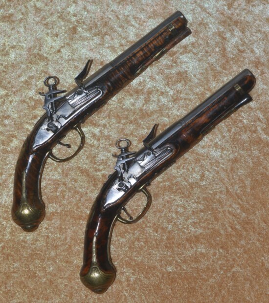 Pair of Italian Roman Lock Pistols, ca. 1700