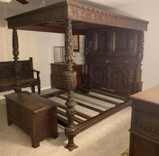 Historic English Oak Tester Bed from Podenhale Manor, 17th C and Later - Image 2