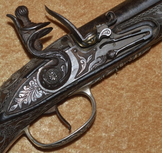Ottoman Silver-encrusted Flintlock Pistol, ca. 1800 - Image 3