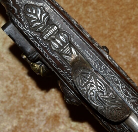 Ottoman Silver-encrusted Flintlock Pistol, ca. 1800 - Image 8
