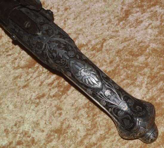 Ottoman Silver-encrusted Flintlock Pistol, ca. 1800 - Image 10