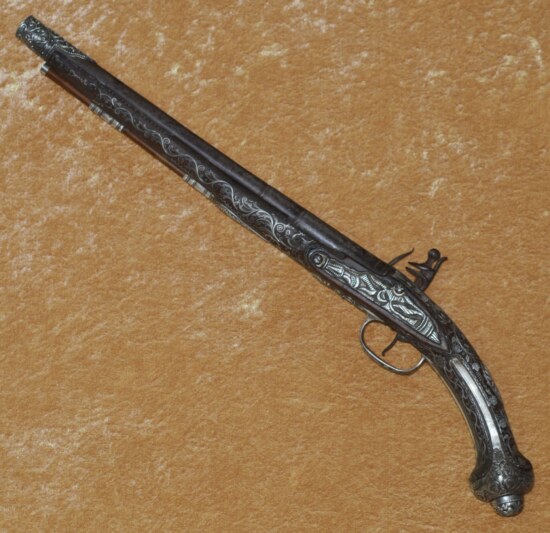 Ottoman Silver-encrusted Flintlock Pistol, ca. 1800 - Image 2
