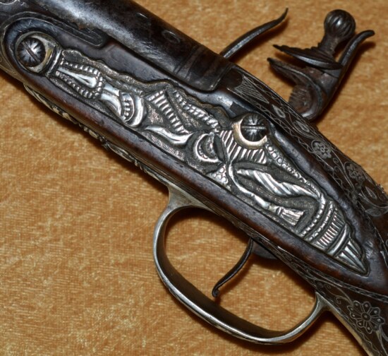 Ottoman Silver-encrusted Flintlock Pistol, ca. 1800 - Image 4