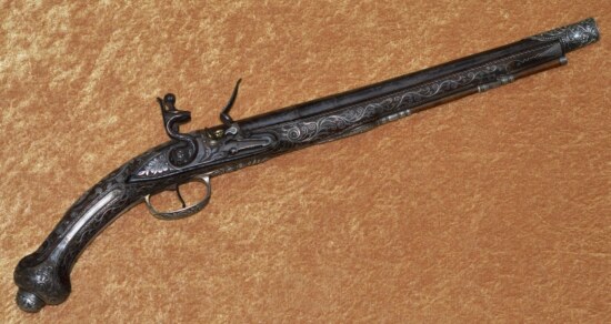Ottoman Silver-encrusted Flintlock Pistol, ca. 1800 - Image 15