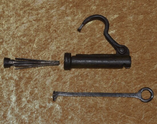 German Padlock with Key, 17th/18th C - Image 2