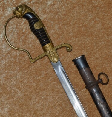 Nazi Army Officer's Lion Head Sword by Eickhorn
