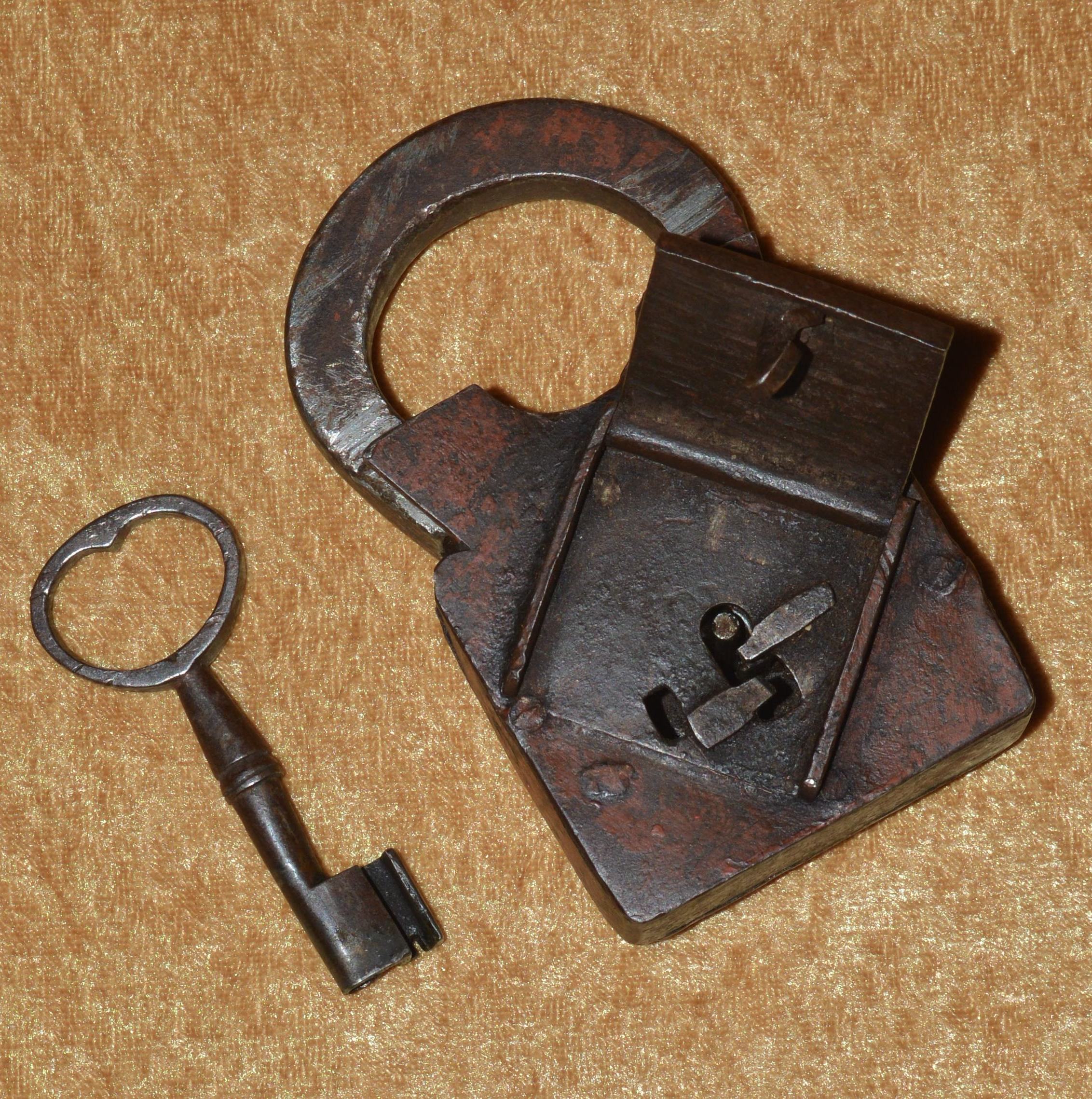 German Padlock with Key, 18th C