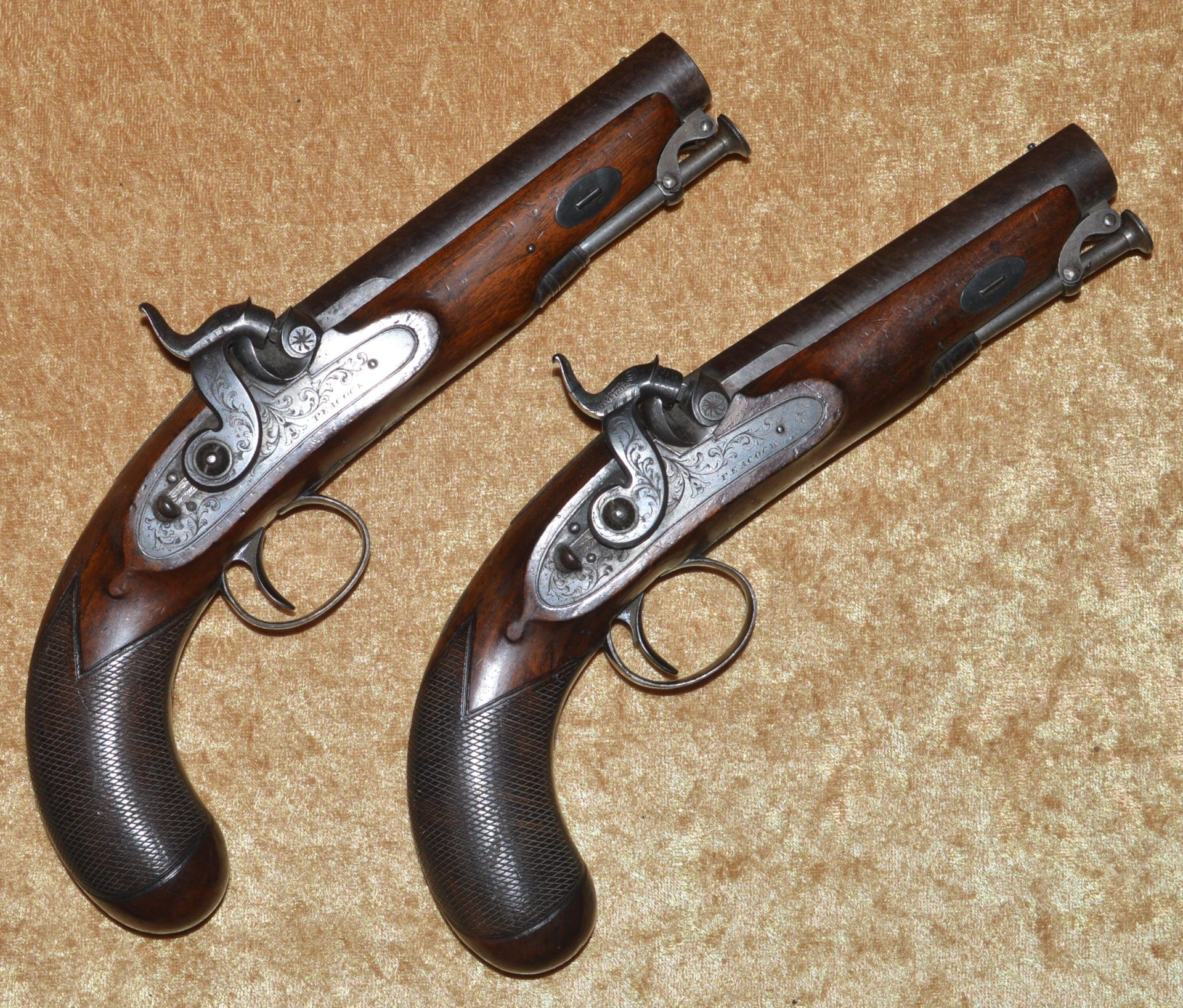 Fine Pair of Cased English Percussion Traveling Pistols, ca. 1820 - Image 3