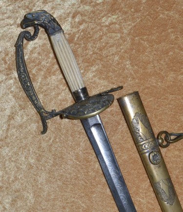 American Eagle Head Infantry Officer's Sword by F. W. Widmann, ca. 1840