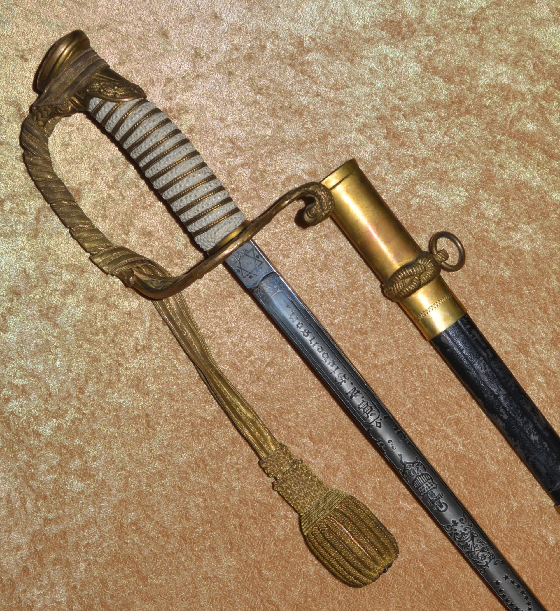 Named US M1852 Naval Officer's Sword