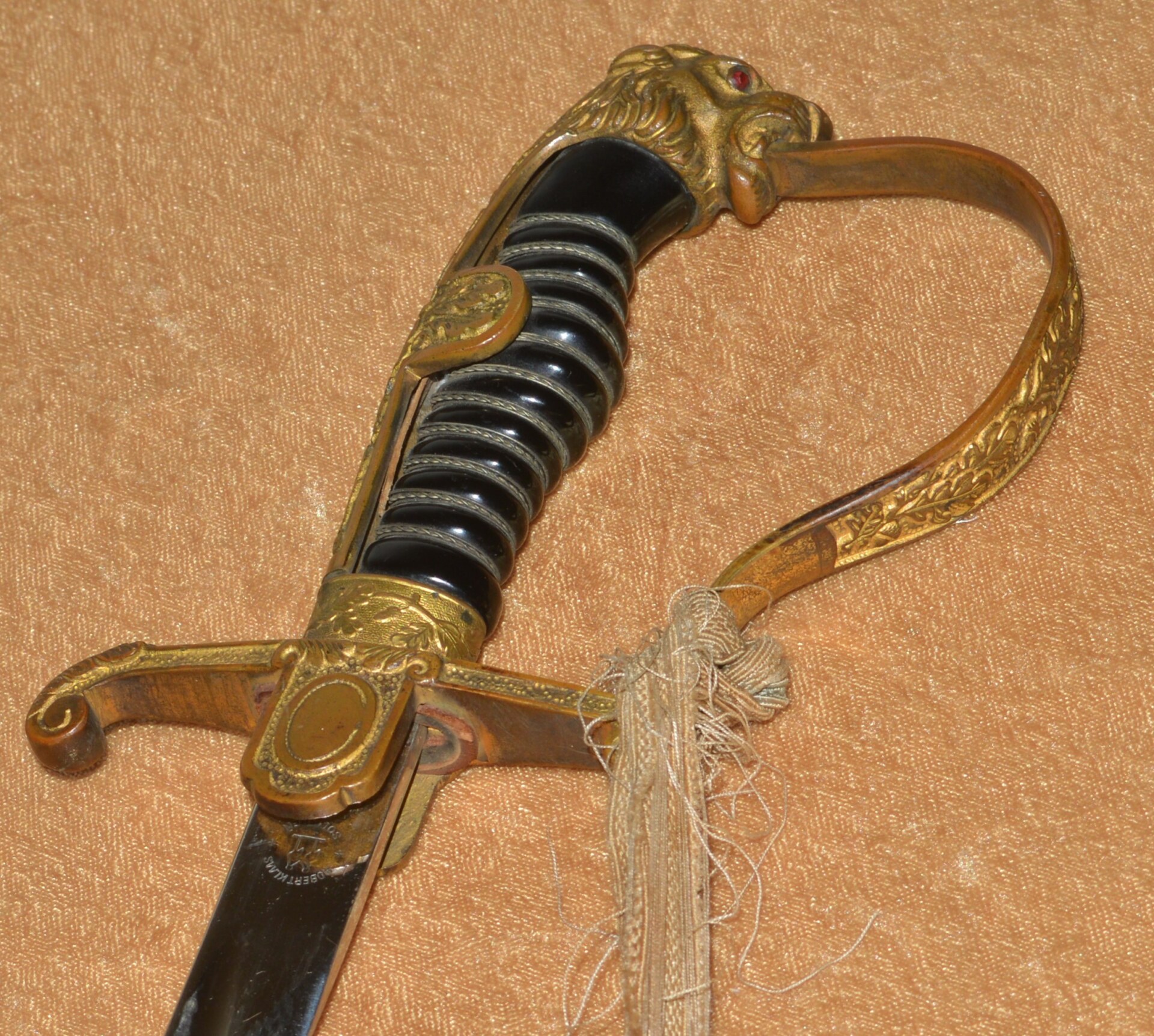 Nazi WWII Army Officer’s Lion Head Saber by Robert Klaas - Image 4