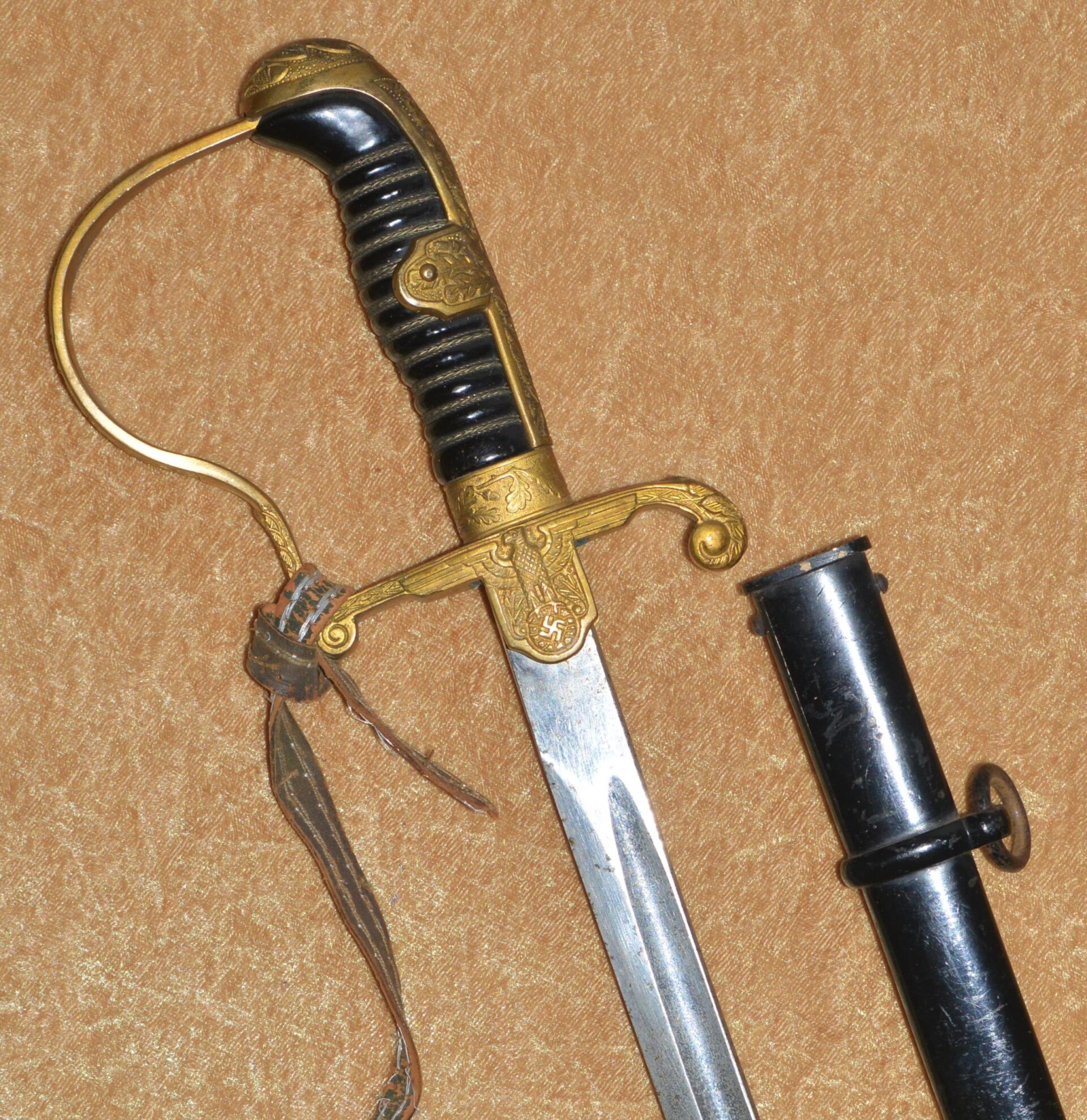 Nazi WWII Army Officer’s Dove Head Sword by Pack & Sohne