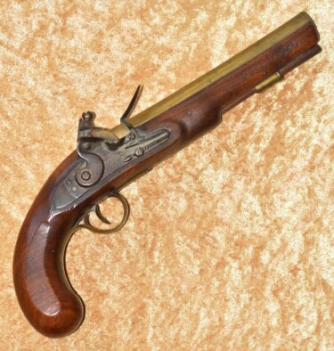 English Brass Barrel Flintlock Pistol, Late 18th C
