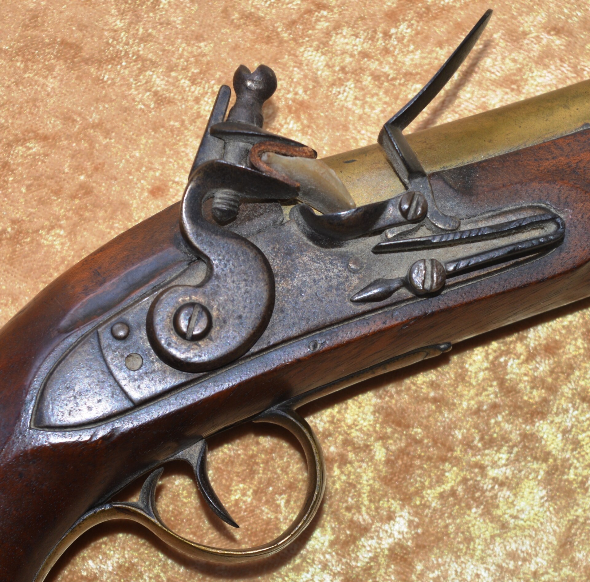English Brass Barrel Flintlock Pistol, Late 18th C - Image 3