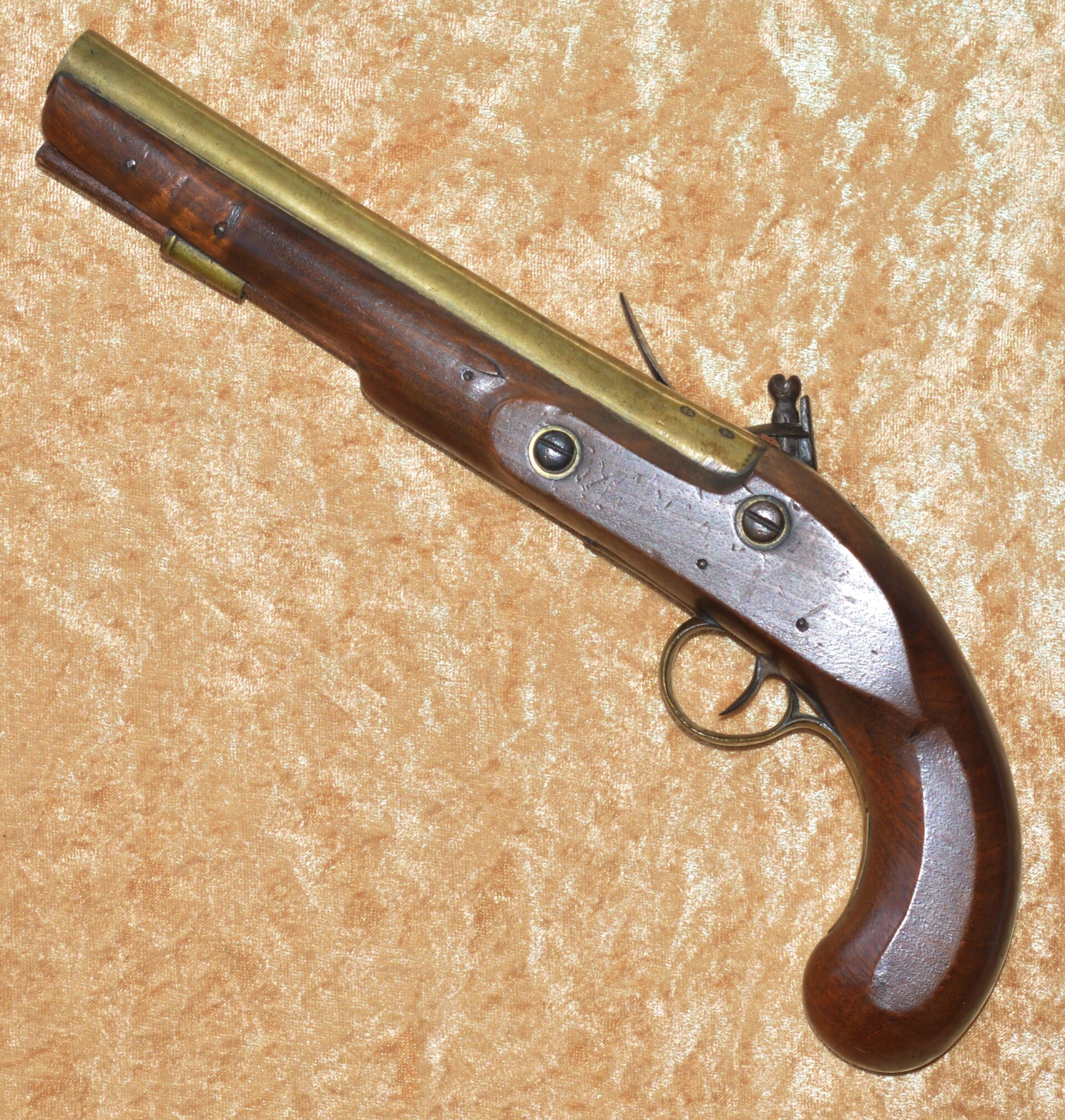 English Brass Barrel Flintlock Pistol, Late 18th C - Image 2