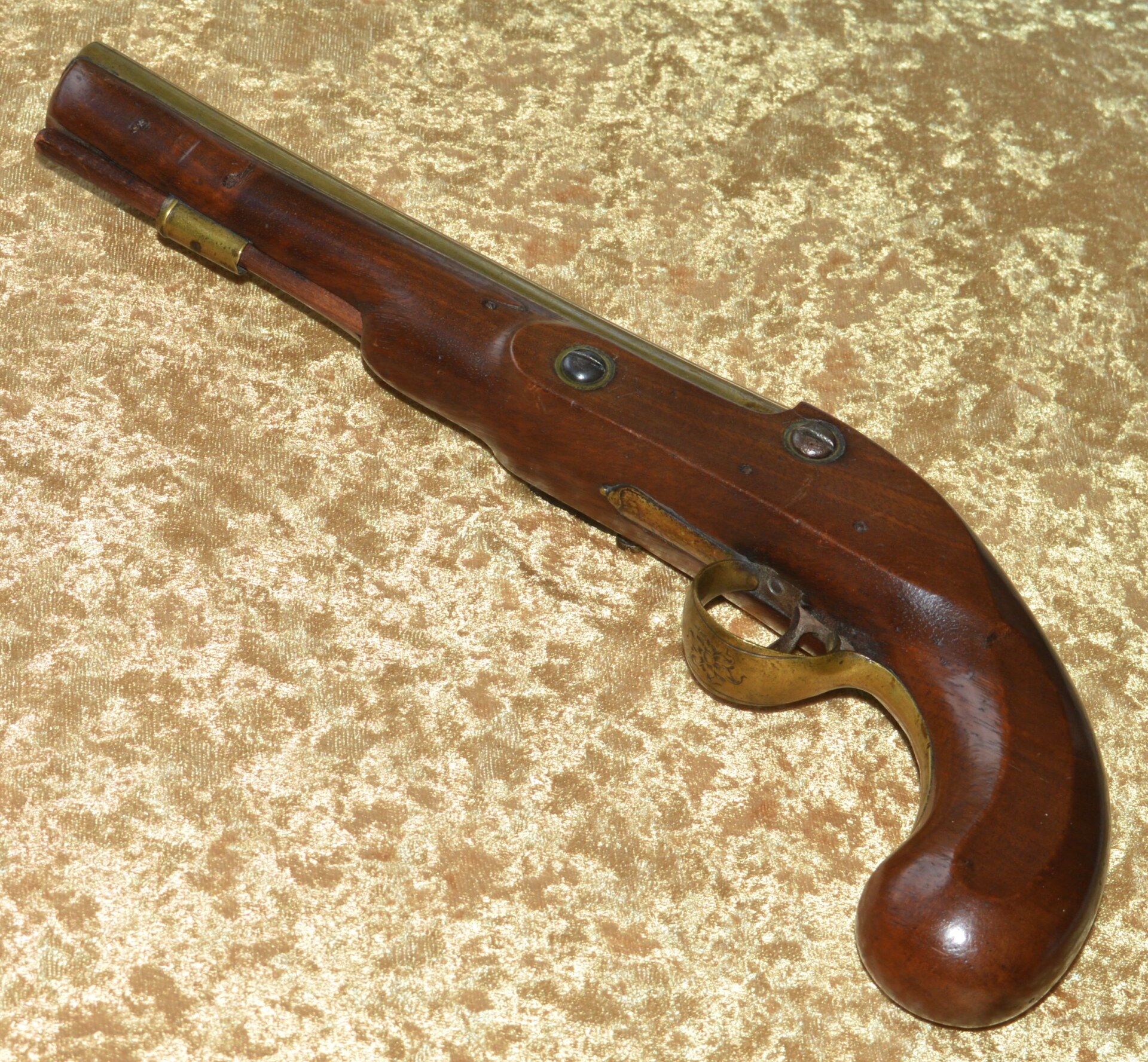 English Brass Barrel Flintlock Pistol, Late 18th C - Image 4