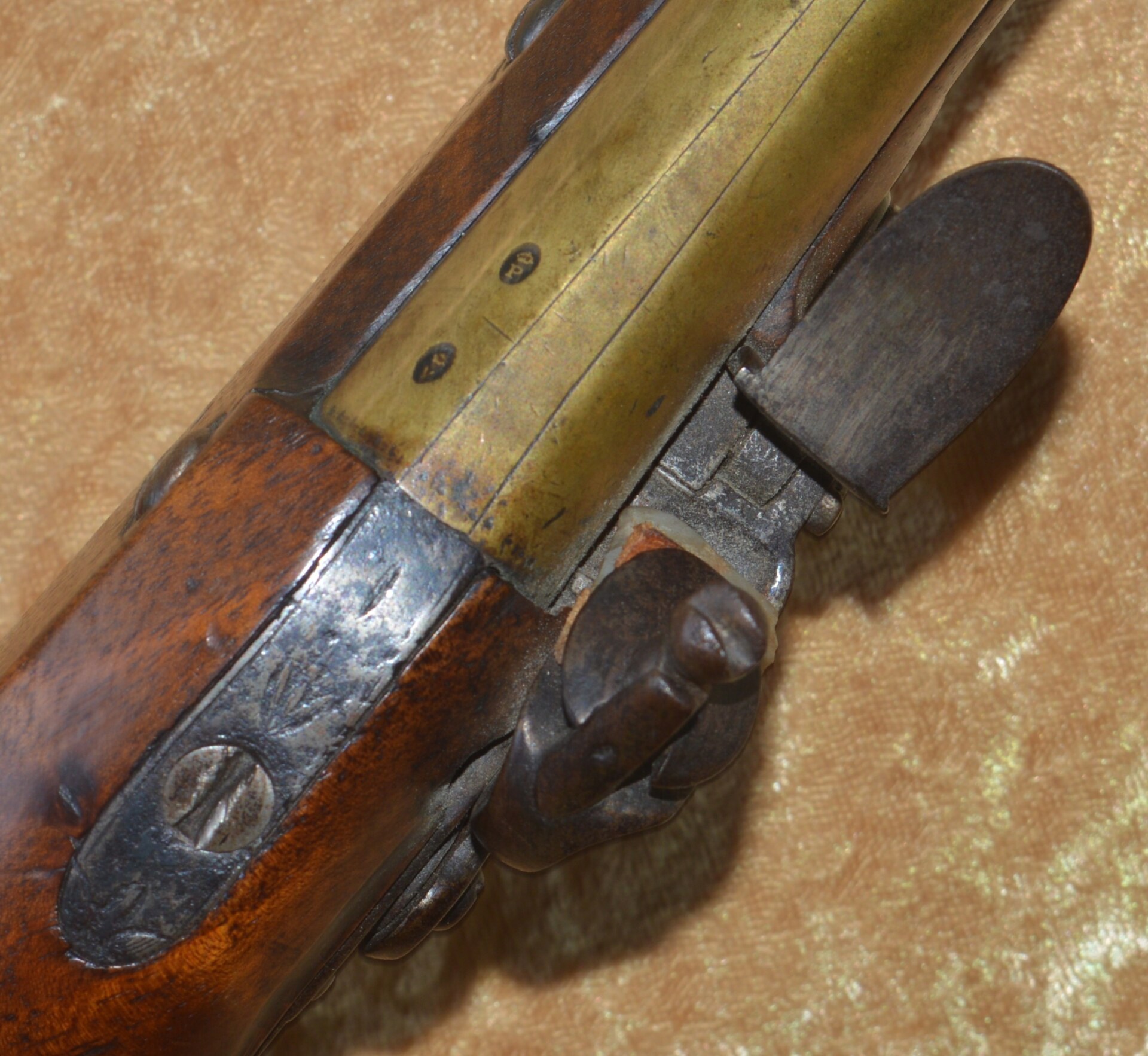 English Brass Barrel Flintlock Pistol, Late 18th C - Image 7