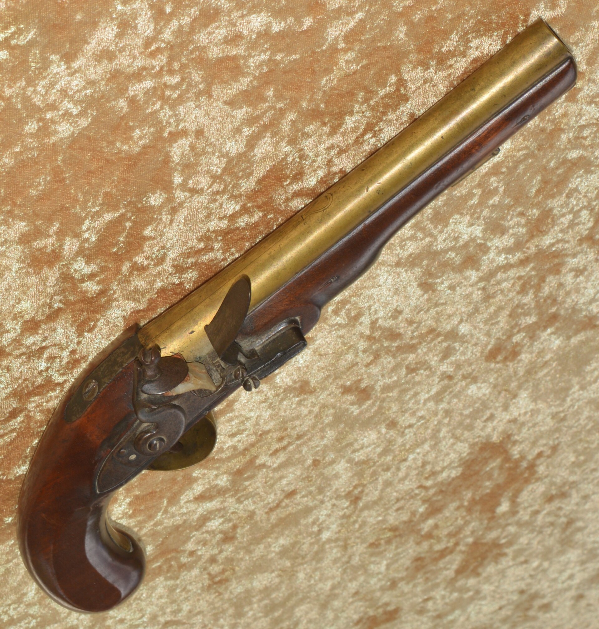 English Brass Barrel Flintlock Pistol, Late 18th C - Image 5