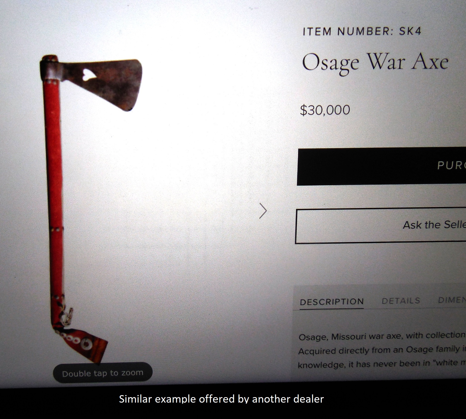Rare Missouri War Axe by Dunlop & Florer, ca. 1850-1860 - Image 17