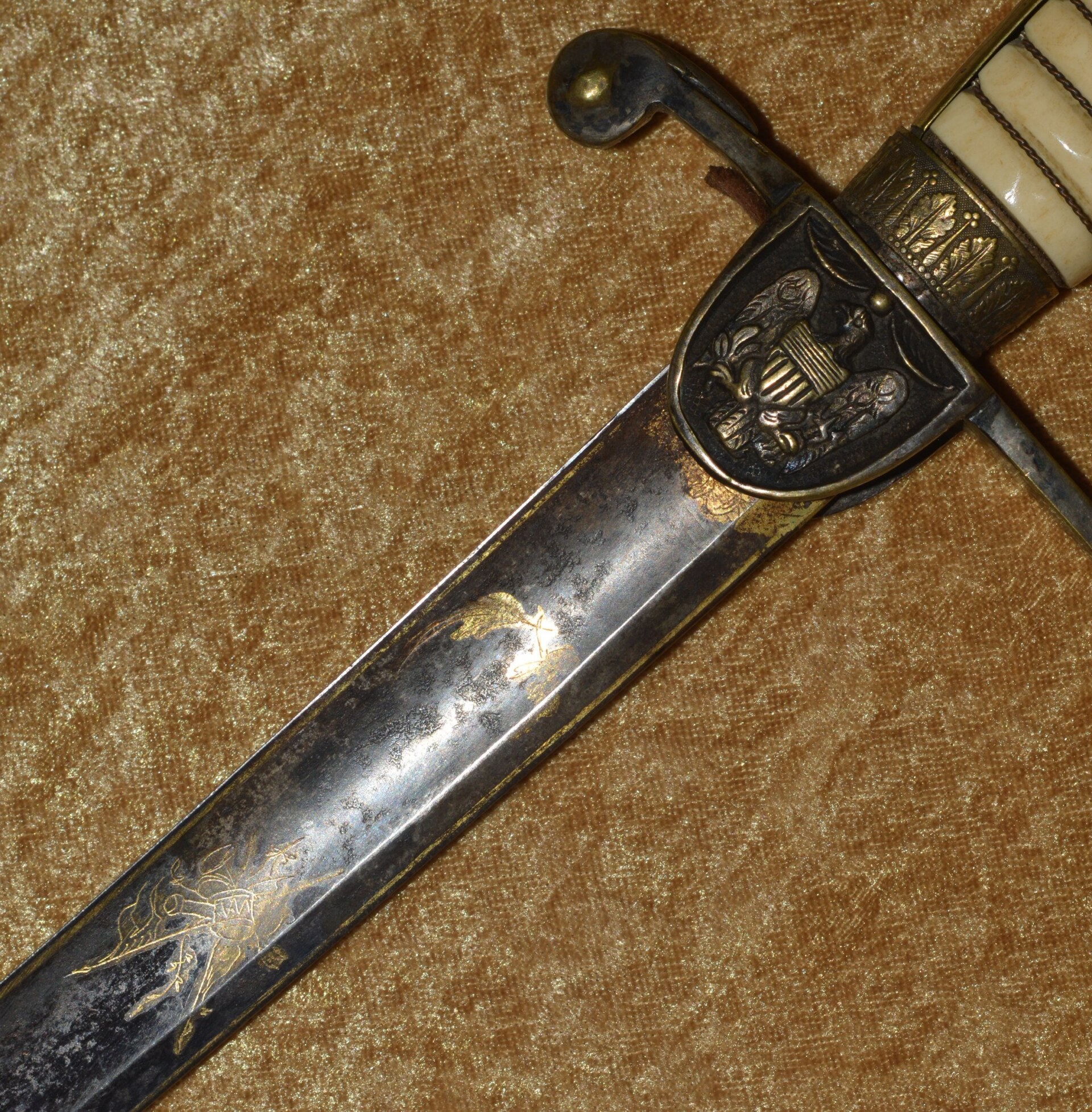 US Eagle Head Mounted Officer’s Sword, ca. 1810 - Image 8