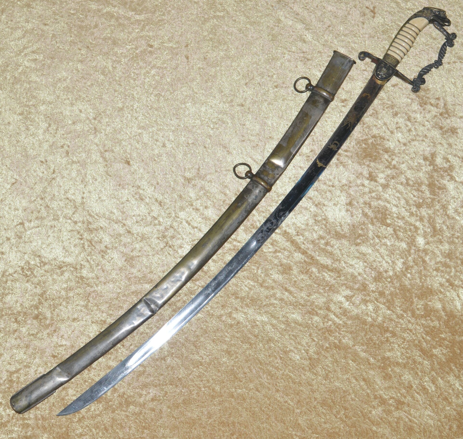 US Eagle Head Mounted Officer’s Sword, ca. 1810 - Image 15