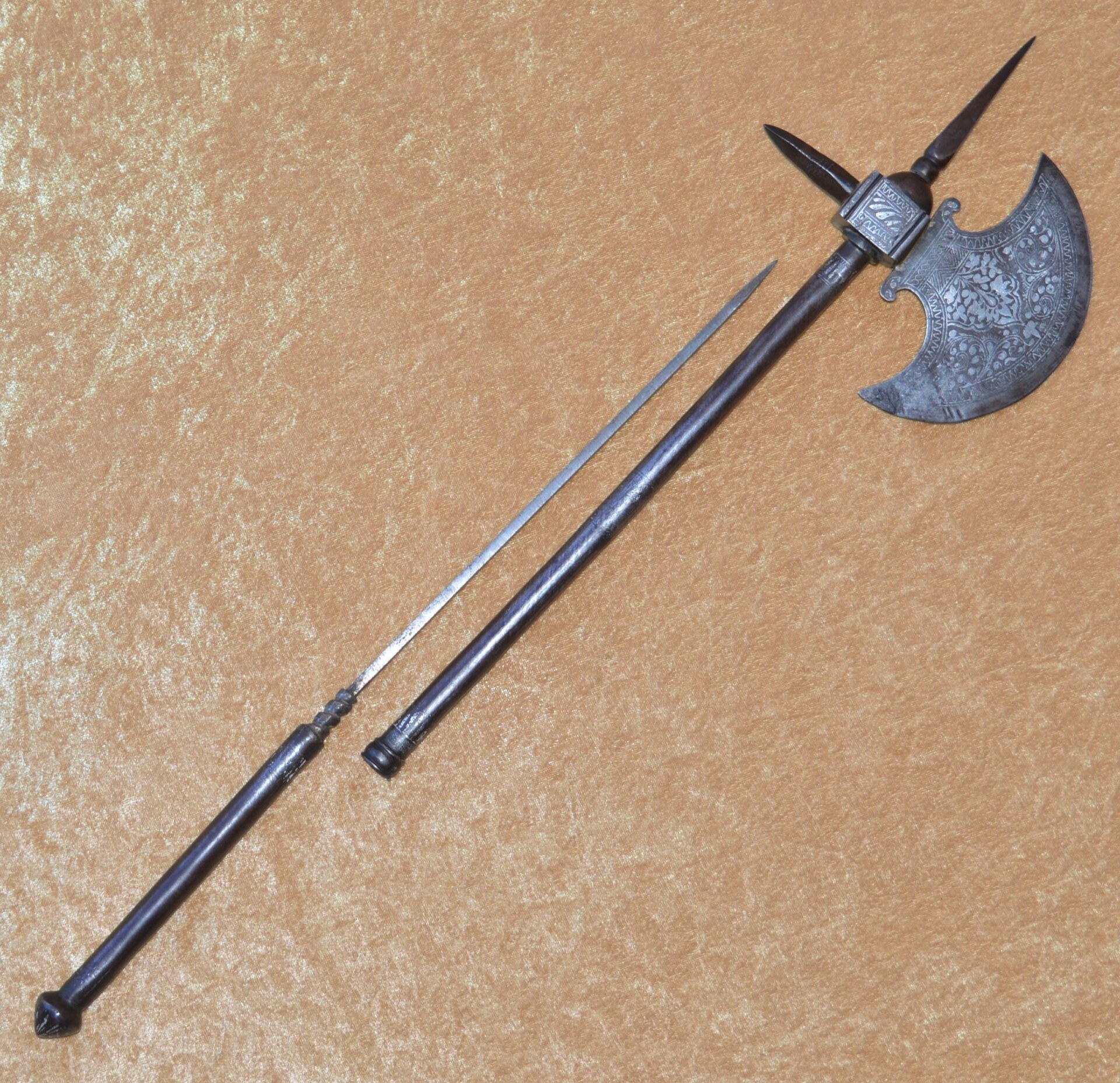 Indian Combination Tabar Axe and Spike Dagger, 19th C - Image 2