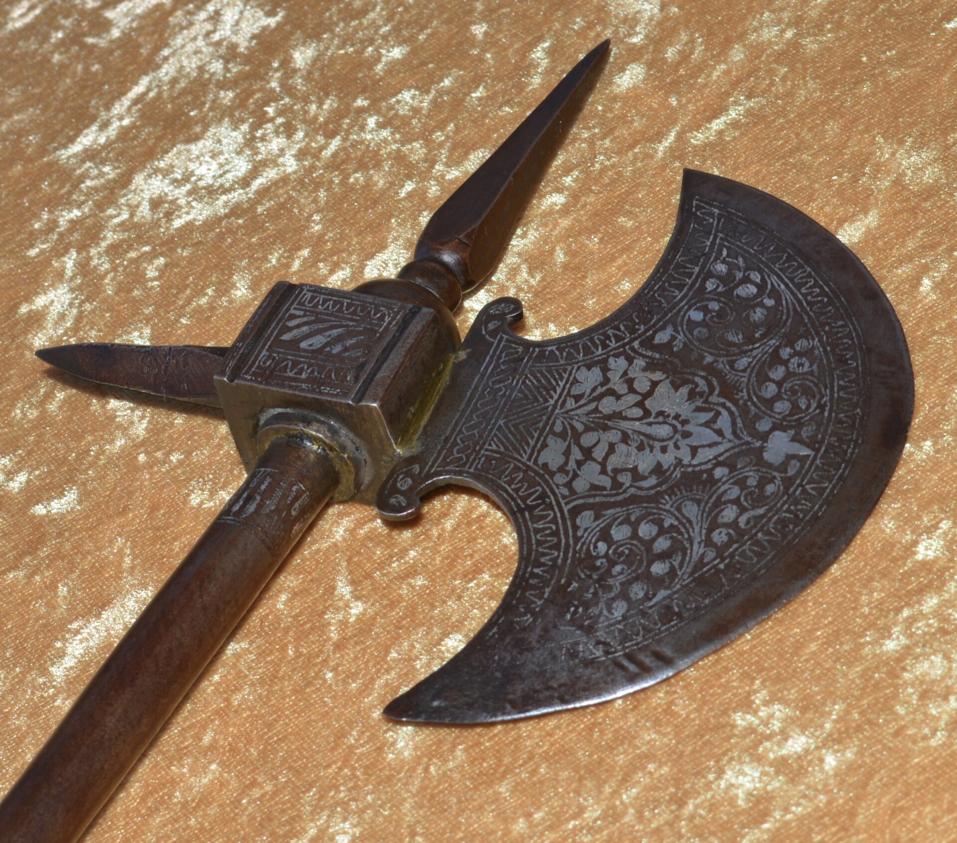 Indian Combination Tabar Axe and Spike Dagger, 19th C - Image 9