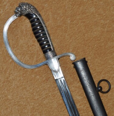 Bavarian Silver Hilted Lion Head Army Officer’s Presentation Sword
