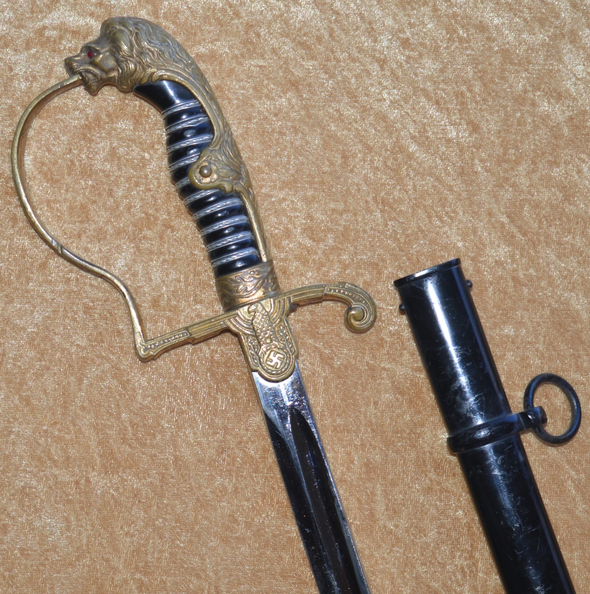Nazi Army Officer’s Lion Head “Blucher” Pattern Sword