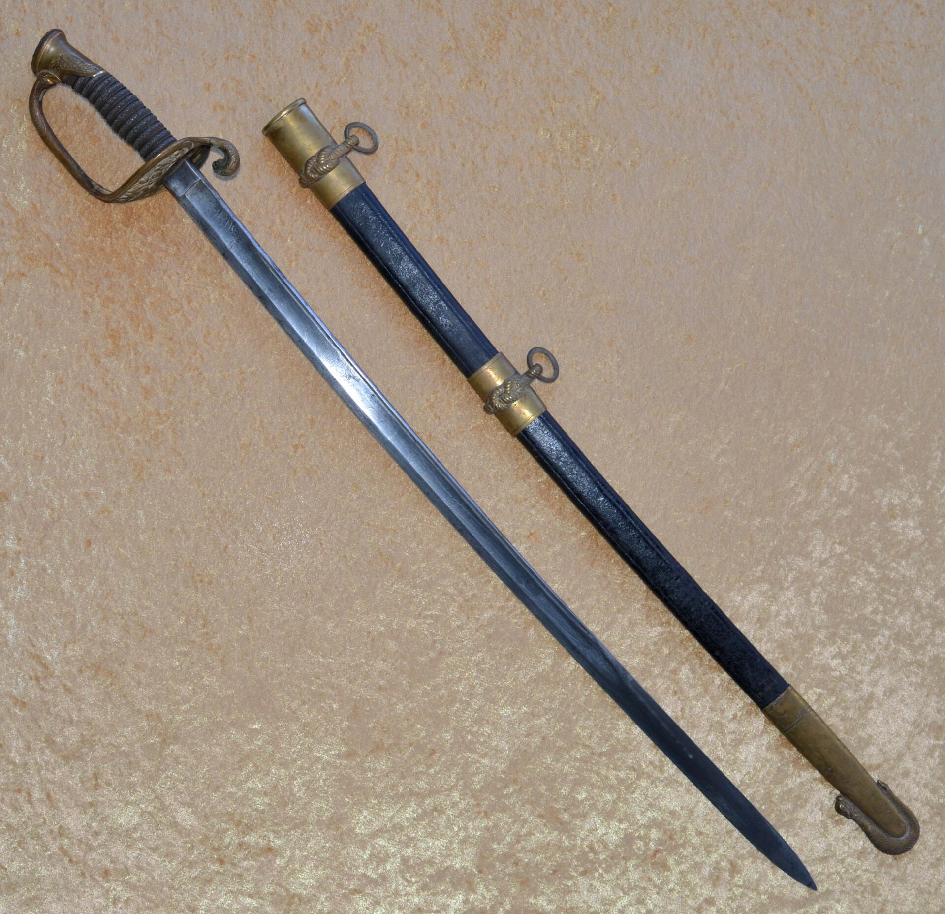 Pre-Civil War US M1852 Naval Officer’s Sword by Ames - Image 19