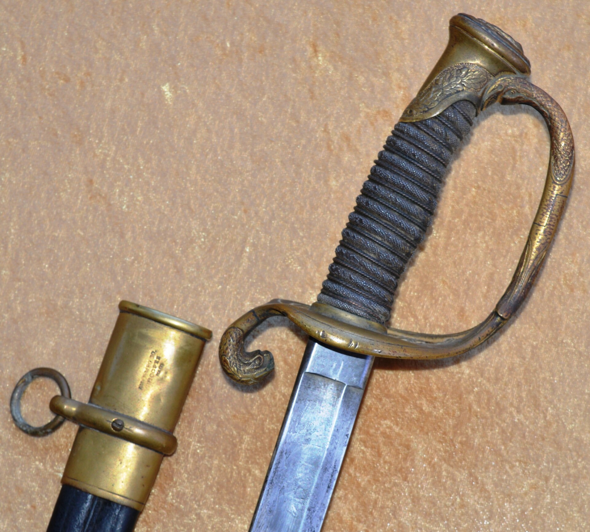 Pre-Civil War US M1852 Naval Officer’s Sword by Ames - Image 2